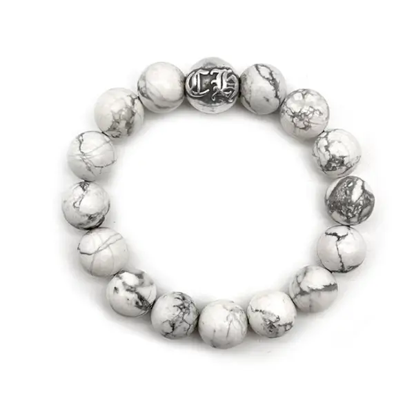 Chrome Hearts 10mm White Beaded Bracelet