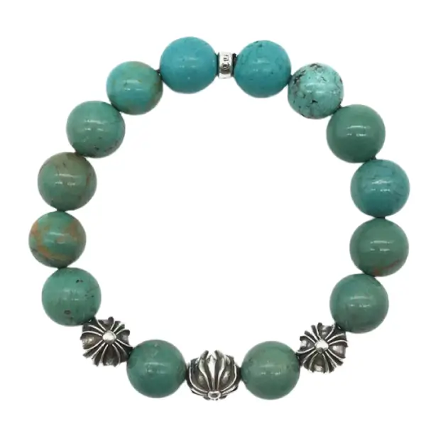 Chrome Hearts 12mm Silver Turquoise Bracelet