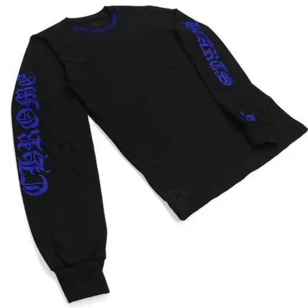 Chrome Hearts 1988 Neck Logo Long Sleeve T-shirt Black/Blue