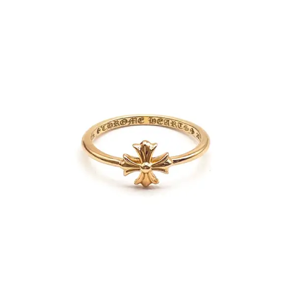Chrome Hearts 22K Gold Bubblegum Cross Ring