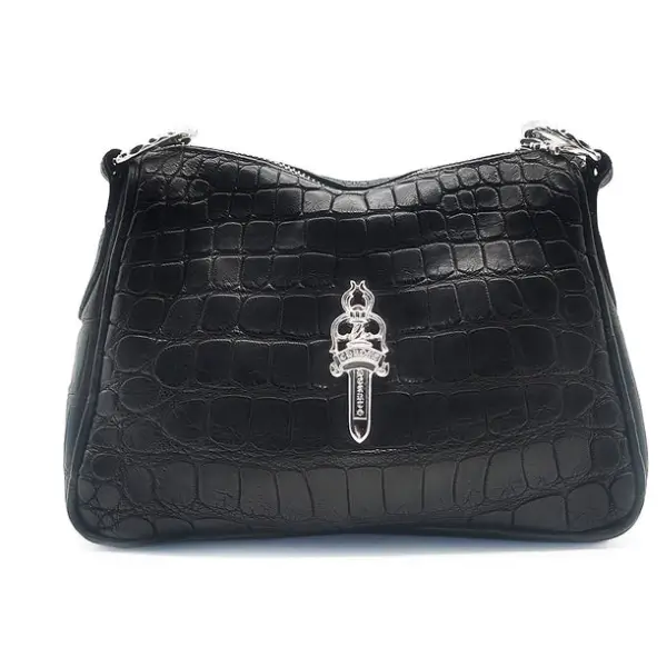 Chrome Hearts Black Alligator Leather Nugget Bag