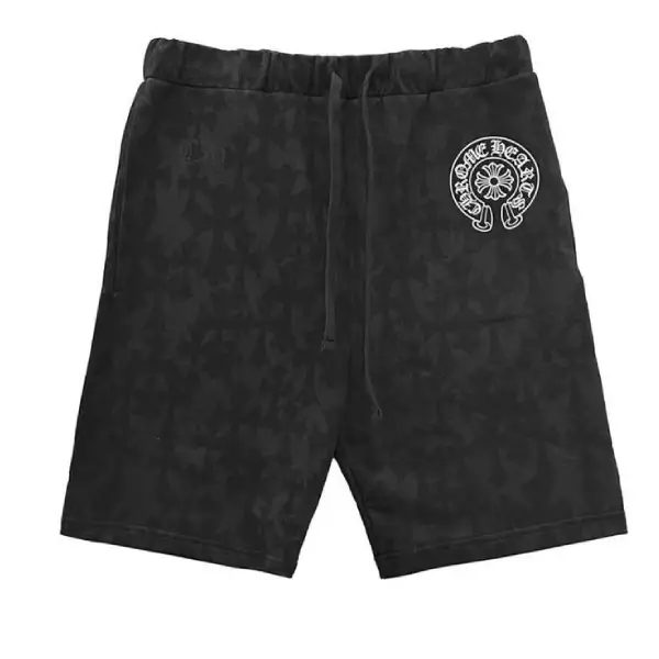 Chrome Hearts Black Tonal Monogram Horseshoe Logo Shorts