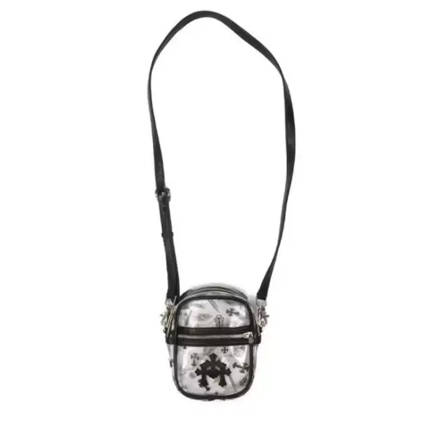 Chrome Hearts Black Triple Cross PVC Taka Crossbody Bag