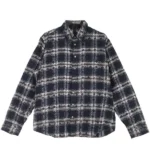 Chrome Hearts Blue&Black Monogram Cross Patch Flannel Shirt