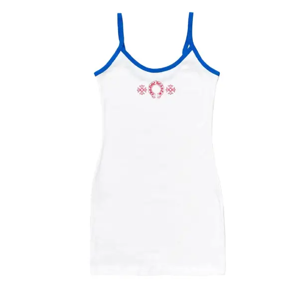 Chrome Hearts Blue&White Horseshoe Logo Tank top Dress