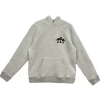 Chrome Hearts CH Logo Cross Leather Patch Grey Pullover Hoodie