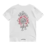 Chrome Hearts Cemetery Cross Red Horseshoe Short Sleeve T-Shirt Tee