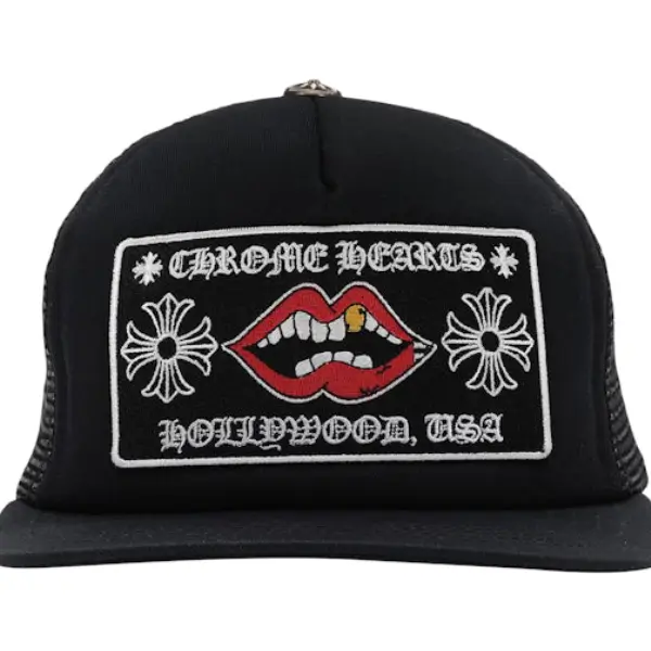 Chrome Hearts Chomper Hollywood Trucker Hat Black/Black