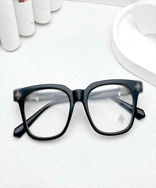 Chrome Hearts Classic Black Silver Frame Eyeglasses