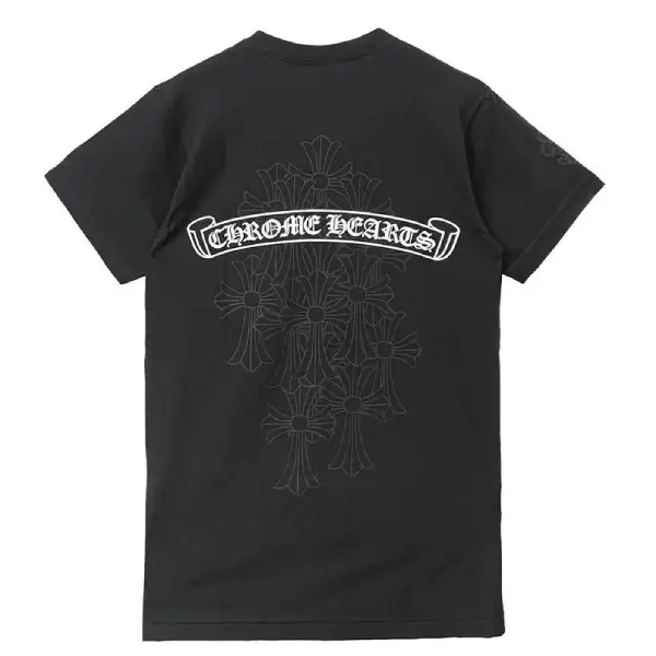 Chrome Hearts Cross Pattern Scroll Logo Short Sleeve Tee
