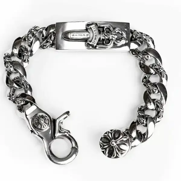 Chrome Hearts Dagger Id Fancy Link Clip Bracelet