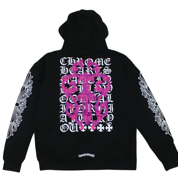 Chrome Hearts Eye Chart Dagger Zip-Up Hoodie Black
