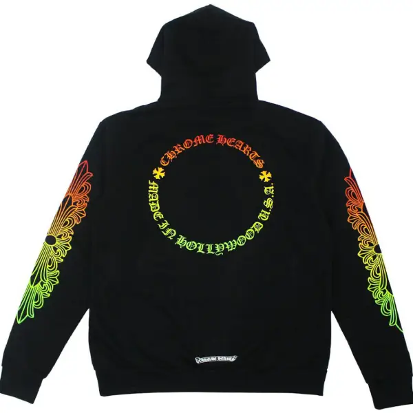 Chrome Hearts Floral Sleeve Gradient Made In Hollywood Hoodie Black/Gradient