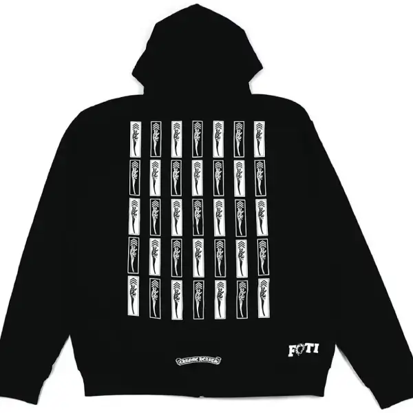 Chrome Hearts Foti Jarvis Block Zip Up Hoodie Black