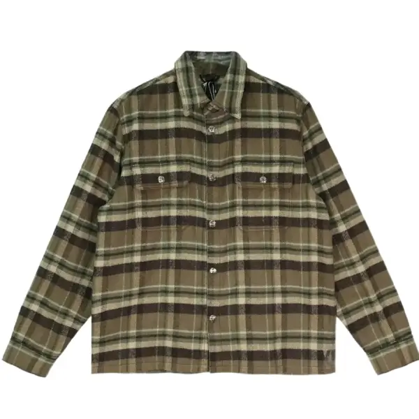 Chrome Hearts Khaki Work Dog Plaid Shirt Flannel Jacket