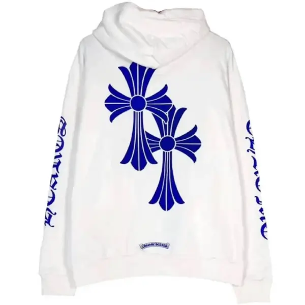 Chrome Hearts LA Exclusive Cross Hoodie White/Blue