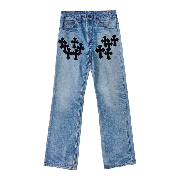 Chrome Hearts Levi's 517 Black Cross Patch Jeans