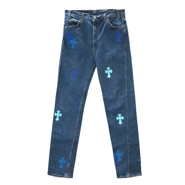 Chrome Hearts Levi's Blue Cross Patch Jeans