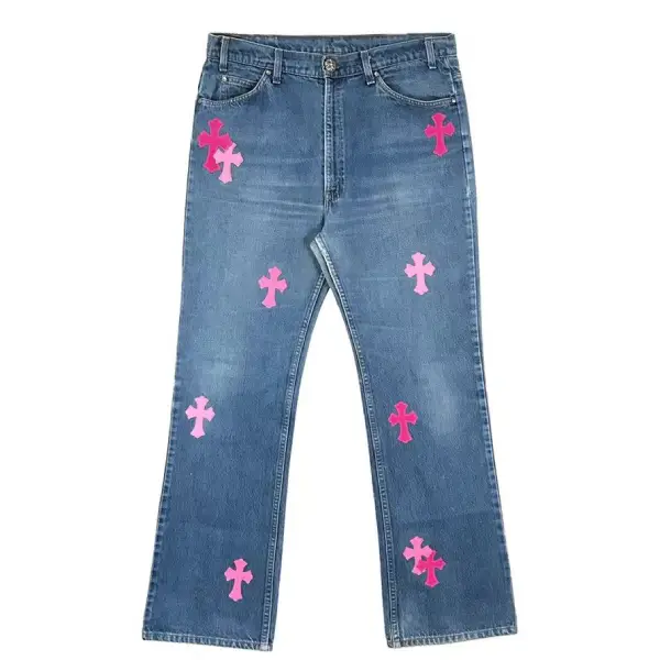 Chrome Hearts Levi's Pink Cross Patch Jeans