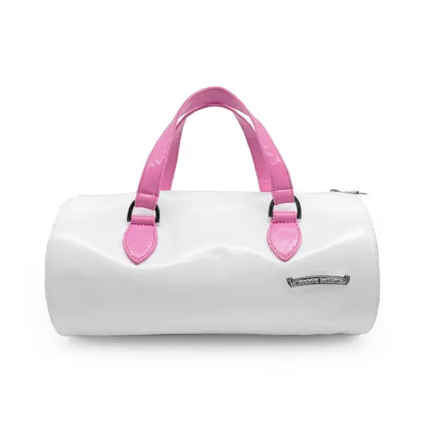 Chrome Hearts London Exclusive White&Pink Patent Leather Cross Mini Duffle Bag