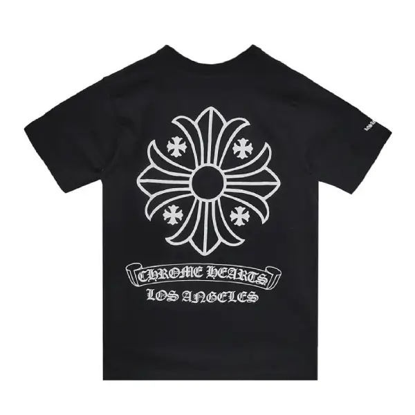 Chrome Hearts Los Angeles Exclusive Scroll Label Cross Short Sleeve T-shirt Tee