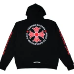 Chrome Hearts Made In Hollywood Plus Cross Zip Up Hoodie Black/Red