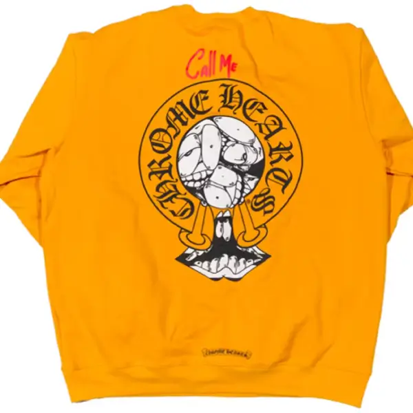Chrome Hearts Matty Boy Call Me Crewneck Sweatshirt Yellow