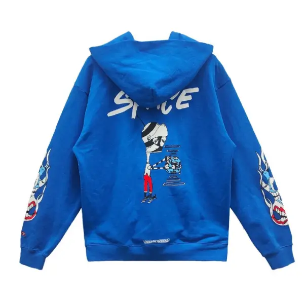 Chrome Hearts Matty Boy SPACE Logo Blue Hoodie