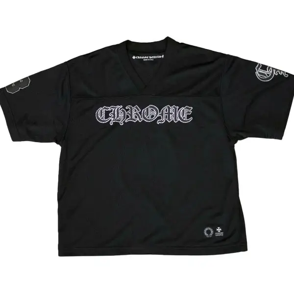 Chrome Hearts Mesh Stadium Football Jersey Black
