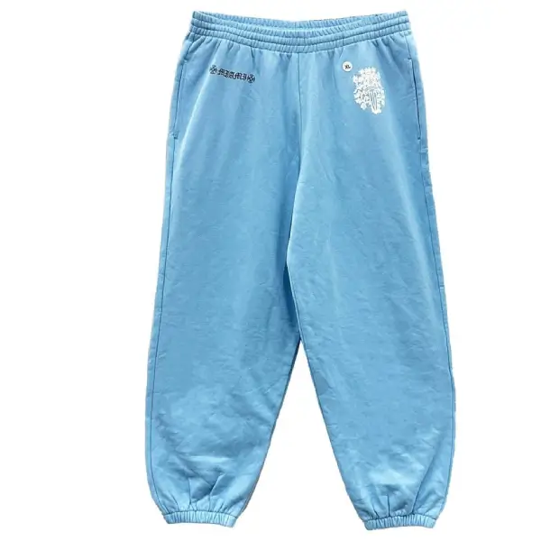 Chrome Hearts Miami Exclusive Blue Dagger Logo Sweatpants