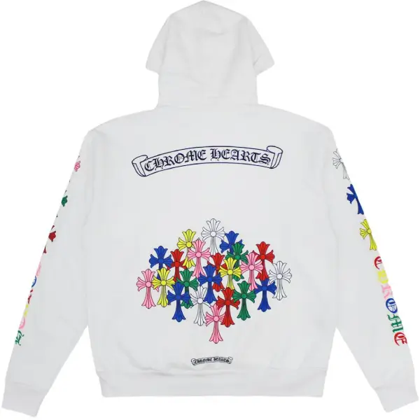 Chrome Hearts Multi Color Cross Hoodie White