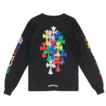Chrome Hearts Multi Color Cross Logo Black Long Sleeve T-shirt