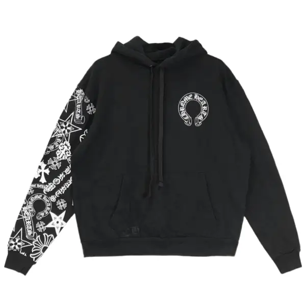 Chrome Hearts Multi Logo On Sleeve Horseshoe Logo Hoodie
