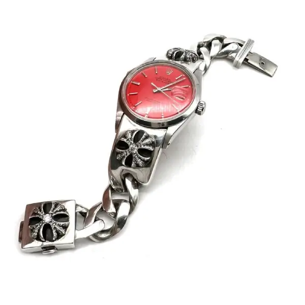 Chrome Hearts Rolex Datejust Dial Silver Plus Diamonds Watch Strap