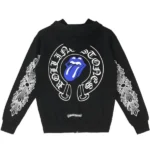 Chrome Hearts Rolling Stone Horseshoe Logo Zip Up Hoodie