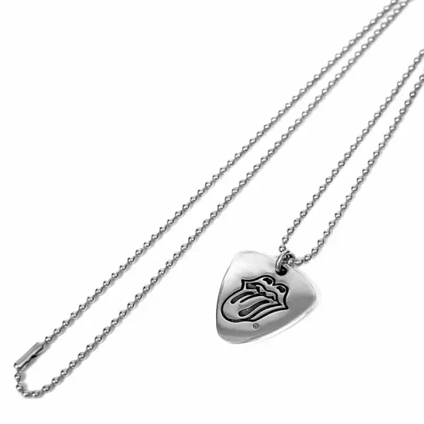 Chrome Hearts Rolling Stones Guitar Pick Charm Necklace