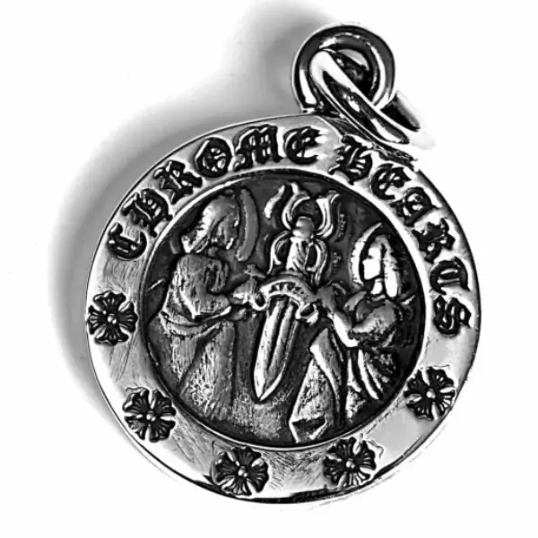 Chrome Hearts Round Angel Medallion Charm Pendant