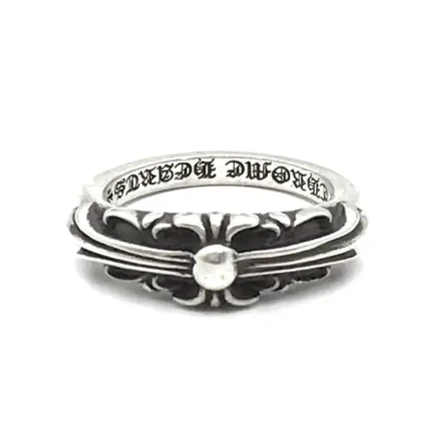 Chrome Hearts Silver Baby Classic Floral Cross Ring