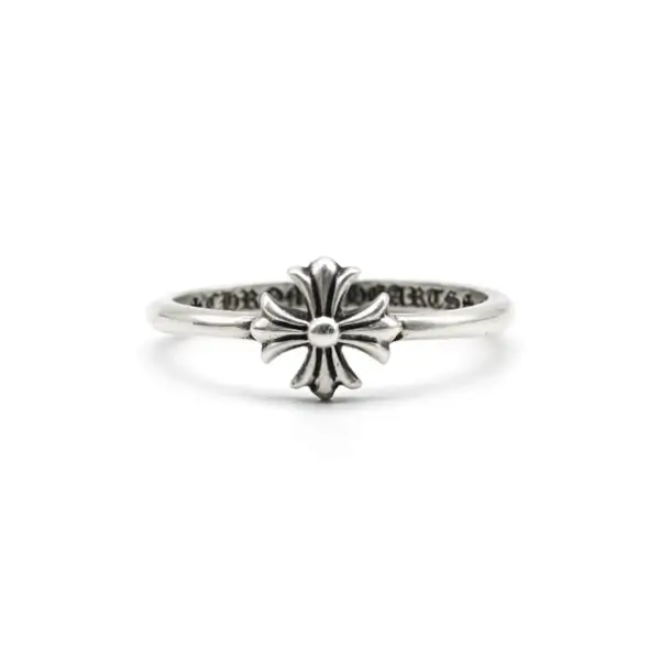 Chrome Hearts Silver Bubblegum Cross Ring