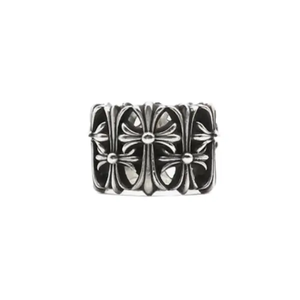 Chrome Hearts Silver Cemetery Multi Cross Ring