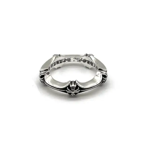 Chrome Hearts Silver Cross Bone Tail Ring