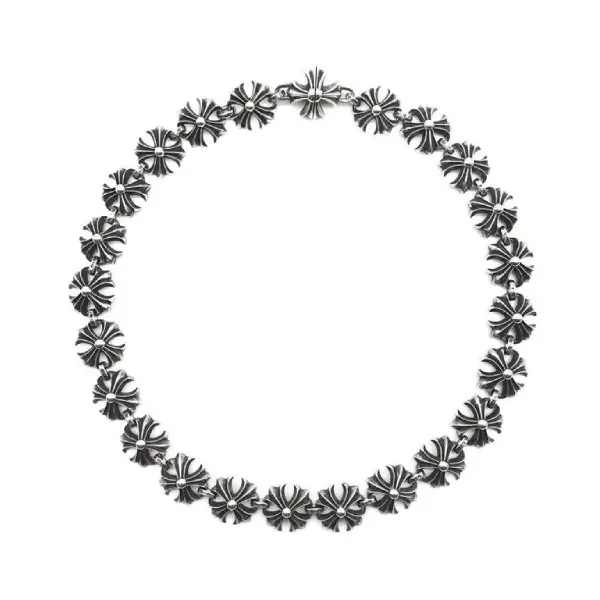 Chrome Hearts Silver Cross Collarbone Chain Necklace