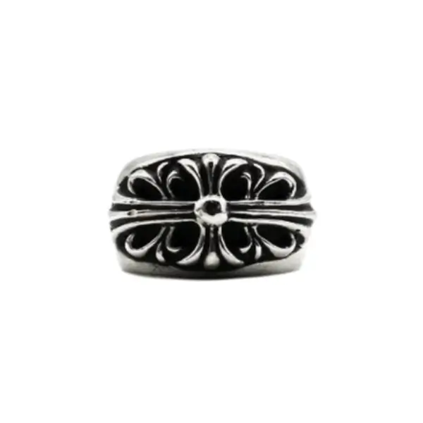 Chrome Hearts Silver Cross Flower Ring