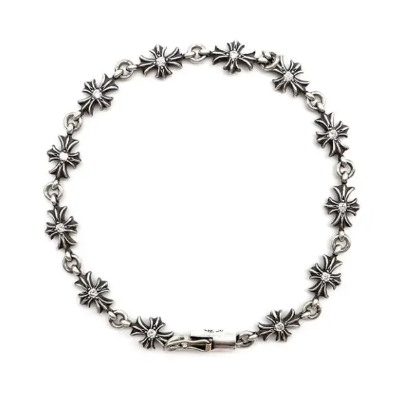 Chrome Hearts Silver Diamonds Tiny E Bracelet