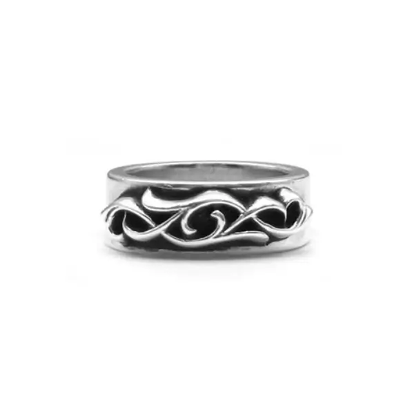 Chrome Hearts Silver Double Narrow Vine Band Ring