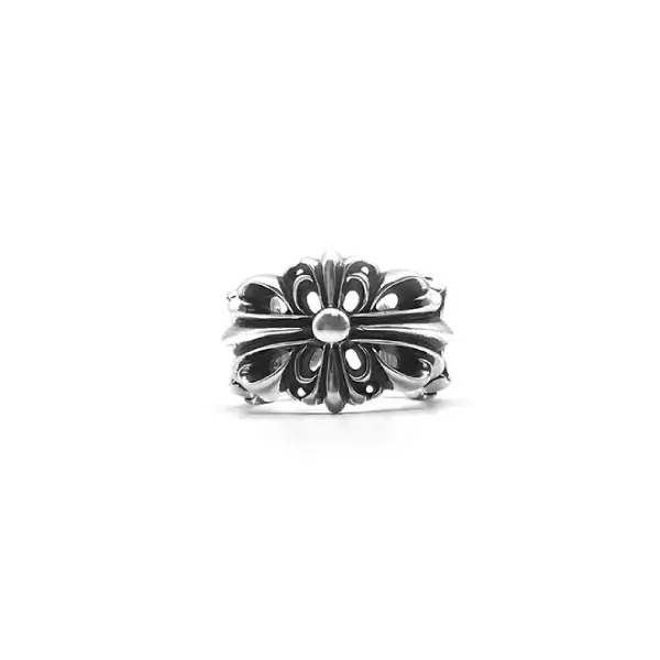 Chrome Hearts Silver Floral Cross Ring