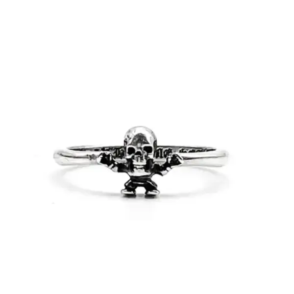 Chrome Hearts Silver Foti Harris Teeter Skeleton Ring