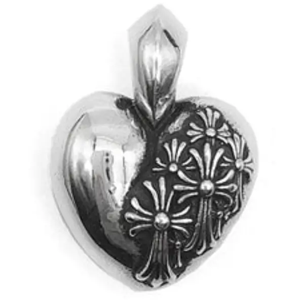 Chrome Hearts Silver R.l.P Heart Cemetery Necklace Pendant