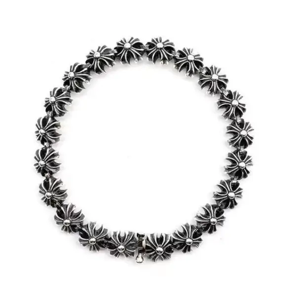 Chrome Hearts Silver Tiny CH Cross Bracelet