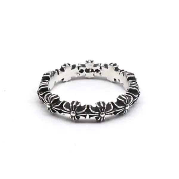 Chrome Hearts Silver Tiny E Plus Band Ring